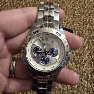 Fossil Silver BQ-9303 Vintage Watch